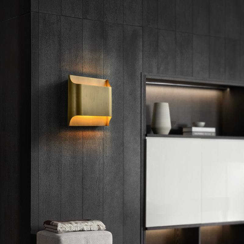 Blair 8: a Modern Wall Light Sconce in Brass
