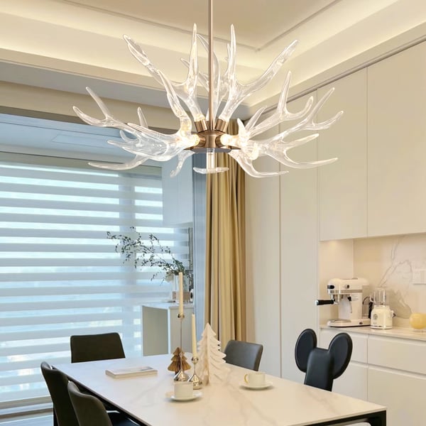 Stag : The Brass & Acrylic Antler Chandelier