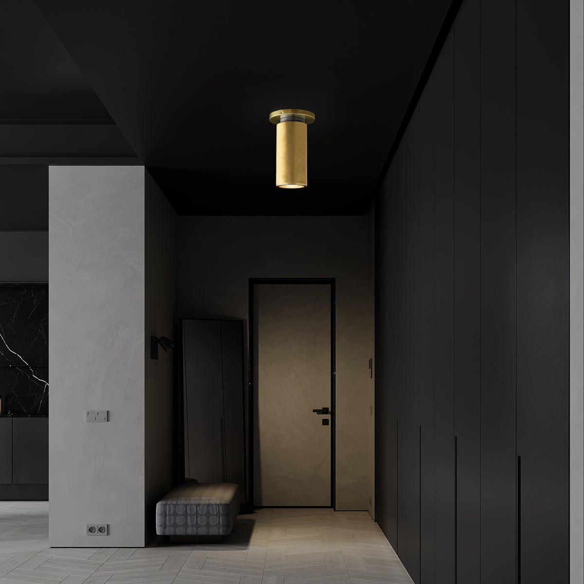 The Classic: Brass Flush Mount Ceiling Light