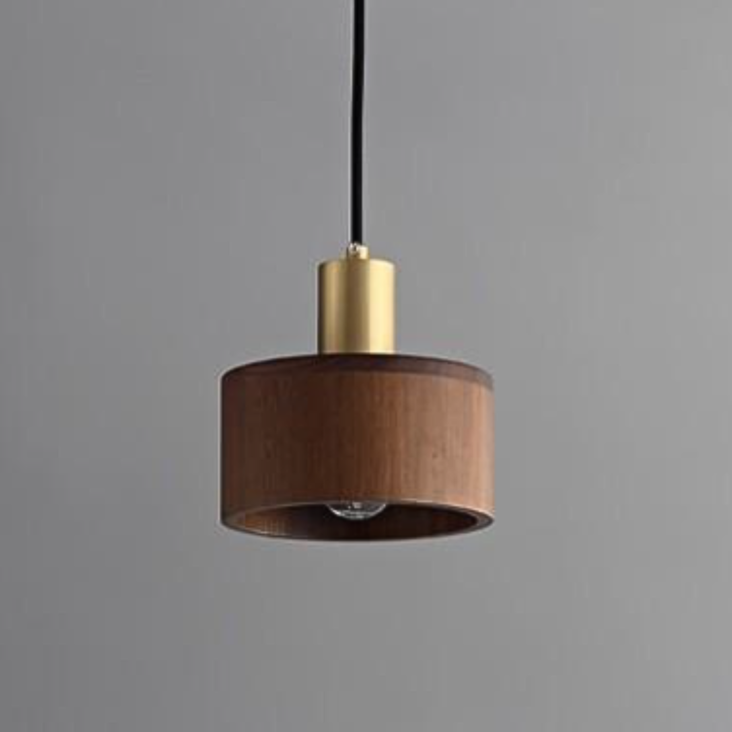 Wood and brass pendant light hotsell