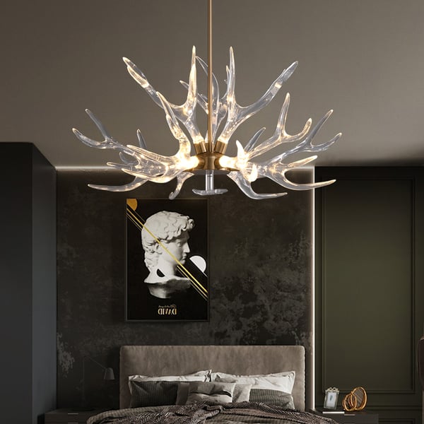 Stag : The Brass & Acrylic Antler Chandelier