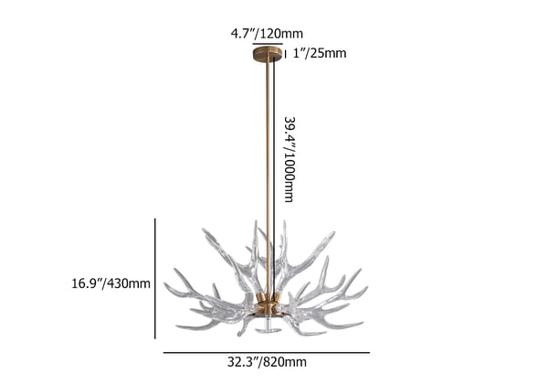 Stag : The Brass & Acrylic Antler Chandelier