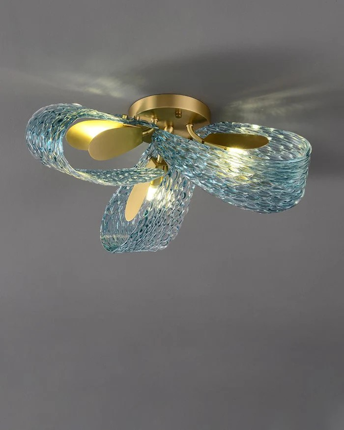 Aqua Wall Sconce : Choose Double or Triple Version of Our Glass & Gold Designer Sconce