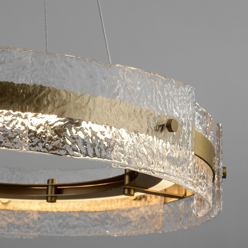 Glacial Halo 12 : The Gold and Glass Halo Chandelier