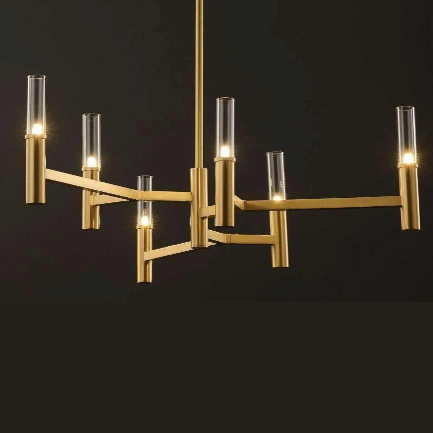 Warren 6S : Modern Brass Entry Way or Dining Room Chandelier