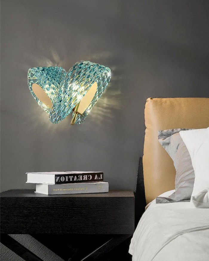 Aqua Wall Sconce : Choose Double or Triple Version of Our Glass & Gold Designer Sconce